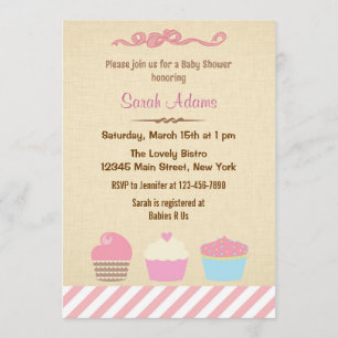 Invitation Baby shower de Cupcake Party