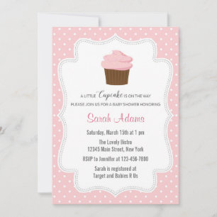 Invitation Baby shower de Cupcake rose