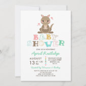 Invitation Baby shower de Cute Kangaroo (Devant)