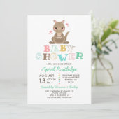 Invitation Baby shower de Cute Kangaroo (Debout devant)