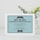 Invitation Baby shower de Cute Mustache Boys (Debout devant)