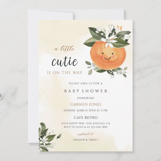 Invitation Baby-Shower de Cutie (Devant)