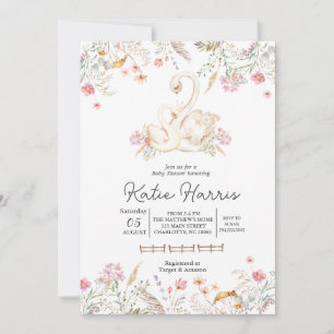 Invitation Baby shower de cygne,