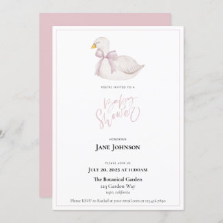 Invitation Baby shower de cygne