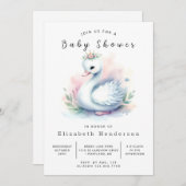 Invitation Baby shower de cygne à impression Boho (Devant / Derrière)