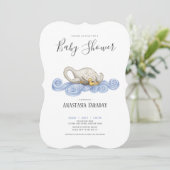 Invitation Baby shower de cygne aquarelle (Debout devant)
