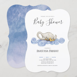 Invitation Baby shower de cygne aquarelle