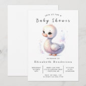 Invitation Baby shower de cygne de Boho modifiable (Devant / Derrière)