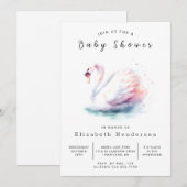 Invitation Baby shower de cygne en ligne Whimsy (Devant / Derrière)