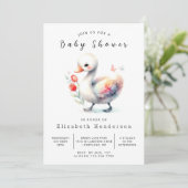 Invitation Baby shower de cygne modifiable classique (Debout devant)