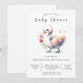 Invitation Baby shower de cygne modifiable classique (Devant / Derrière)