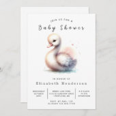 Invitation Baby shower de cygne modifiable classique (Devant / Derrière)
