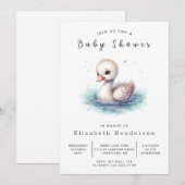 Invitation Baby shower de cygne modifiable unique (Devant / Derrière)