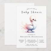 Invitation Baby shower de cygne modifiable Whimsy (Devant / Derrière)