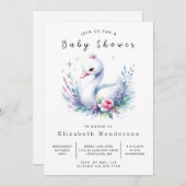 Invitation Baby shower de cygne numérique simple (Devant / Derrière)