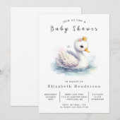 Invitation Baby shower de cygne numérique Whimsy (Devant / Derrière)