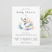 Invitation Baby shower de cygne numérique Whimsy (Debout devant)
