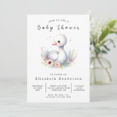 Invitation Baby shower de cygne personnalisé classique (Debout devant)