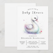 Invitation Baby shower de cygne personnalisé unique (Devant / Derrière)