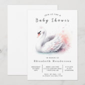 Invitation Baby shower de cygne rustique modifiable (Devant / Derrière)