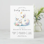 Invitation Baby shower de cygne rustique modifiable (Debout devant)