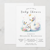 Invitation Baby shower de cygne rustique modifiable (Devant / Derrière)