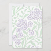 Invitation Baby shower de Damas florales violettes et vertes (Dos)