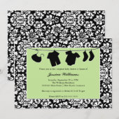 Invitation Baby shower de damassé (Devant / Derrière)