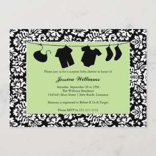 Invitation Baby shower de damassé