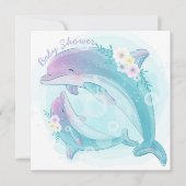 Invitation Baby shower de dauphins (Devant)