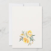 Invitation Baby shower de  de  à fleurs Rose d'aquarelle jaun (Dos)