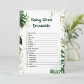 Invitation Baby shower de de Word Scramble Gold (Debout devant)