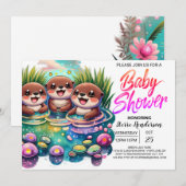 Invitation Baby shower de découpe Otter personnalisé (Devant / Derrière)
