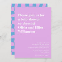 Baby shower de découpe super Lavender Checkerboard