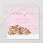 Invitation Baby shower de Deer Fawn Winter Wonderl (Devant / Derrière)