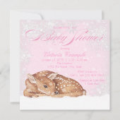 Invitation Baby shower de Deer Fawn Winter Wonderl (Devant)