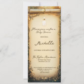 Invitation Baby shower de défilement de forêt enchantée en gr (Devant)