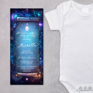Invitation Baby shower de défilement de forêt enchantée viole