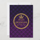 Invitation Baby shower de défilement Royal Purple & Gold Drap (Dos)