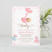 Invitation Baby shower de demande de carnet d'attente pour fi (Debout devant)
