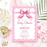 Baby shower de dentelle rétro à arc rose
