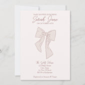 Invitation baby shower de dessin d'arc rose clair (Devant)