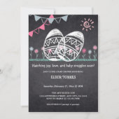 Invitation Baby shower de dessin de tableau de bord des oeufs (Devant)