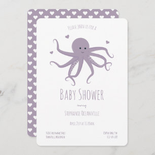 Invitation Baby shower de dessin humoristique des Coeurs d'oc