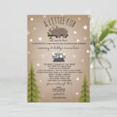 Invitation Baby shower de détresse sociale Mail Floral Bear (Debout devant)