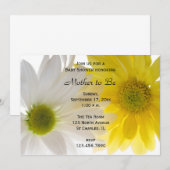Invitation Baby shower de deux marguerites (Devant / Derrière)