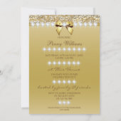 Invitation Baby shower de diamants Princess Ballerina Gold Fa (Dos)
