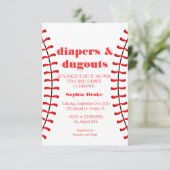 Invitation Baby shower de diapers et de baseball d (Debout devant)