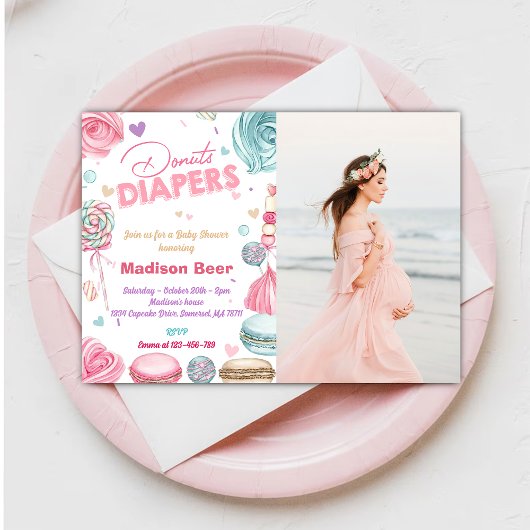 Invitation Baby shower de Diapeurs de beignes mignons