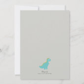 Invitation Baby shower de dinosaure bleu élégant (Dos)